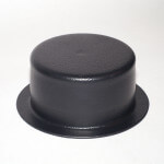 Round Flanged Cover, Black Plastic