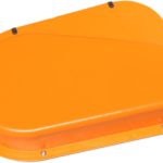 Tapered Flanged Machine Guard with Safety Captured Fasteners, Orange Plastic