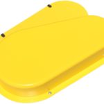 Tapered Flanged Machine Guard with Safety Captured Fasteners, Yellow Plastic
