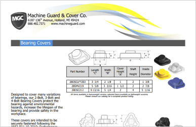 Literature & Catalogs 6 Line Card, Bearing Covers
