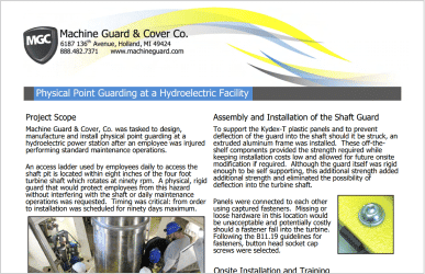 Literature & Catalogs 10 Line Guard, Point Guarding at Hydroelectric Facility