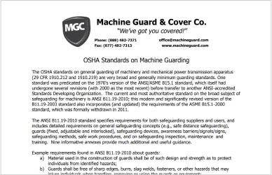 Literature & Catalogs 5 OSHA Standards Outline