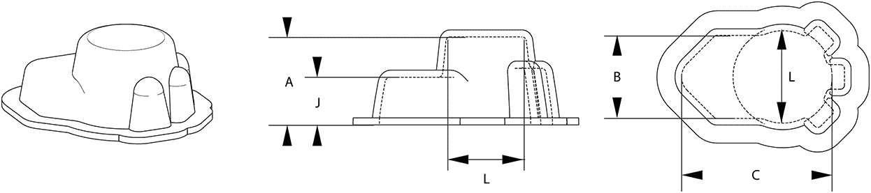 3 bolt flange bracket bearing cover