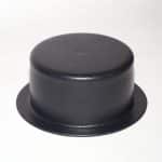 Black protective hat cover for machinery safety and protection.
