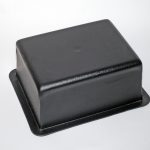rectangular flanged machine guard black plastic